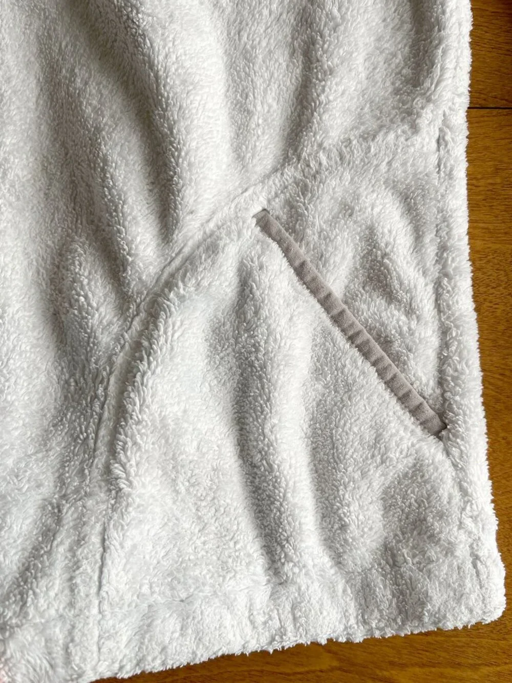 The North Face white and gray fleece hoodie L 14/16